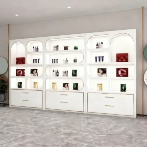 Customizable Modular Wood Beauty Display Rack Eco-Friendly Retail Display