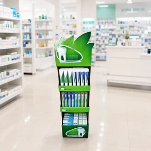 Customizable Paper Display Stand with 1 Shelf for Pharmacy Oral Care Retail POS Quick Installation Zhejiang Origin