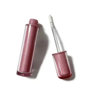 Customizable Pink Round Lip Gloss Lipstick Tubes with Screw Cap Wand Applicator 3ml Empty Plastic Containers