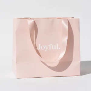 Customizable Recyclable Laminated Die Cut Cosmetic Shopping Carton Paper Bags Beautiful Personalized Logo Great for Supermarkets