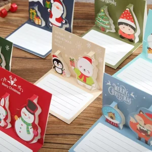Customizable Recycled Holiday Card Creative Cute Cartoon Message Christmas Greeting Card New Year Blessing Luxury Thank You Card