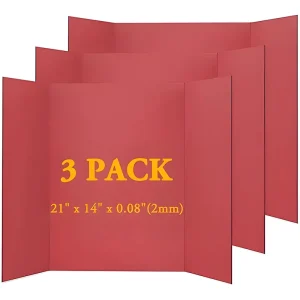 Customizable Red Polypropylene (PP) Tri Fold Display Board Durable and Lightweight for Trade Shows Seminars