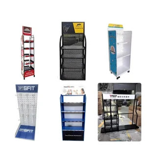 Customizable Single Sided Metal Eco Friendly Display Stand with Hooks for Supermarket Jewelry Store Storage Easy Installation