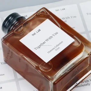 Customizable Waterproof Embossed Adhesive Sticker Label for Perfume Bottles Art Paper Craft Design