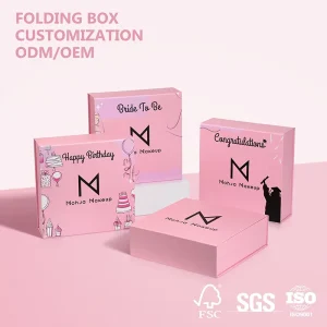 Customizable Waterproof Magnetic Folding Box Sponge Lining Eco-Friendly Luxury Gift Packaging for Cosmetics Birthday Graduation