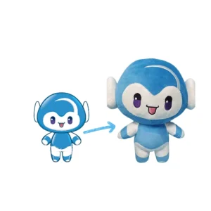 Customize Company Logo Cartoon Artwork Design Character Talking Plush Cloth Mascot Toy Sound Box 100% Polyester CE Certified
