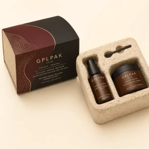 Customize Print Eco Friendly Mycelium Packaging Corrugated Mailer Shipping Rigid Paper Custom Molded Insert for Wine Cosmetic