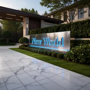 Customized 3D Acrylic Letters Customizable in Multiple Light Colors and Front Stainless Steel Color