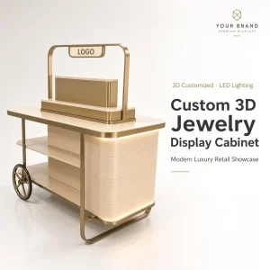 Customized 3D Design Eco Friendly Display Case Furniture LED Lighting Luxury Retail Showcase for Boutique Store OEM ODM