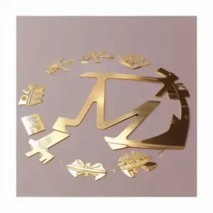 Customized 3D Die cutting Printing Metal Hollow Design Decorative Stickers