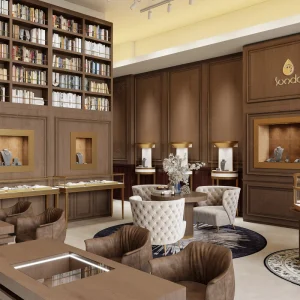 Customized 3D Interior Design Layout Luxury Jewelry Watch Shop Decoration Design Effect Drawing