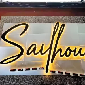 Customized 3D Logo Business Wall Sign Shop Company Restaurant Salon Party Letters Acrylic 3D Sign LED Light