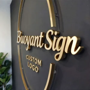 Customized 3d Logo Stainless Steel Metal 3d Wall Business Sign 3d Business Wall Sign Brand Shop Company Sign