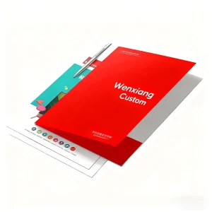 Customized A4 Company Brochure Gilded One Page Proposal Design Offset Printed Coated Paper Film Laminated Folded