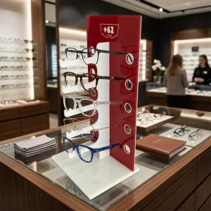 Customized Acrylic Counter Glasses Holder Display Stands For Retail Store Shop