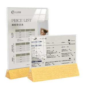 Customized Acrylic Menu Holder Hotel Advertisement Board Design Desktop Display Stand
