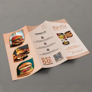 Customized All Size 3 fold 4 fold Cardboard Leaflet Flyer Brochure Printing Coated Paper Offset Printing for Personal Business