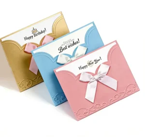 Customized Birthday Card for Business Enterprises Emboss Gratitude Greeting Card Simple Elegant Design Handwritten Envelope