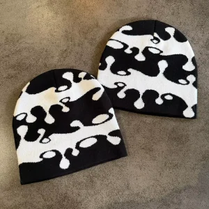Customized Blank OEM Acrylic Sublimation Unisex Adult Winter Warm Thick Fleece Hand Knit Common Outdoor Image Beanie