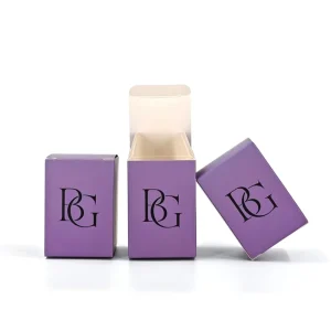 Customized Carton Matte Lavender Tuck Cream White Inside Thumb Hole Fold Flat Stackable Sleeve Design Purple Boxes