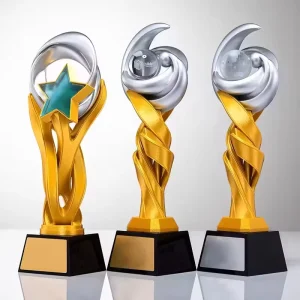 Customized Crystal Star Trophy Resin Gold Trophy Annual Award Ceremony Competition Crystal Award Trophy