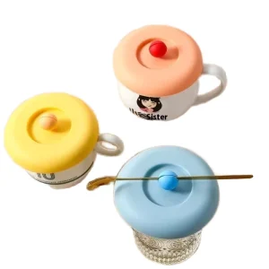 Customized Cute Silicone Tea Cup Lid Dustproof Insect Proof Universal Mug Cover