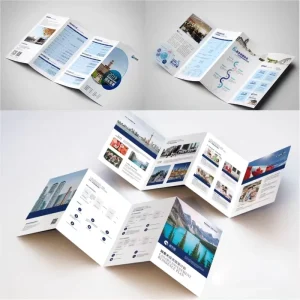 Customized Design Printing Three Fold Brochure Color Page Double-sided Laminated Advertising Poster