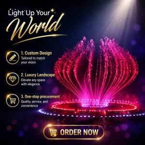 Customized Eco-Friendly Durable LED Lighting Music Fountain Outdoor Garden Lake Stainless Steel Water Fountain