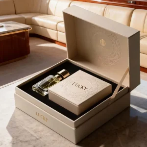 Customized Eco Recyclable Flip Top Paper Gift Box Luxury Rigid Paper Packaging Gift Box for Perfume Bottle with Sponge Liner