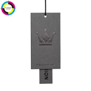 Customized Embossed Concave and Convex Logo Label Luxury Hand Feel Paper Label Clothing Brand Logo Matte Finishing Hot Stamping