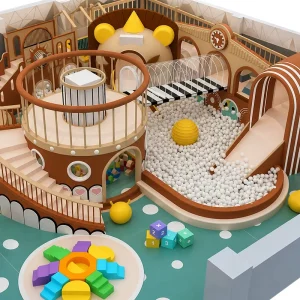 Customized Family Coffee House Children Indoor Playground with Small Trampoline