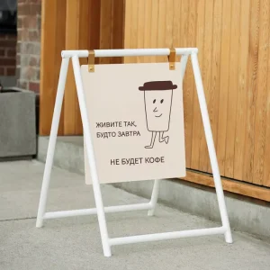 Customized Foldable A-shaped Double-sided Outdoor Billboard Display Stand for Entrance Creative Landing Sign