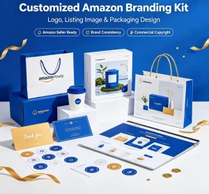 Customized Full Brand Design for Seller Logo Listing Image Die-Cut Gift Box Packaging Brand Assets Bundle Reactive