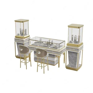 Customized Glass Jewelry Cabinet Mirror Display Showcase with LED Lighting