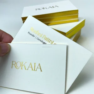 Customized Gold Edge Thank You Paper Card Celebration Writing Paper Cards For Gift Packaging Cards Logo Gold Foil Finish