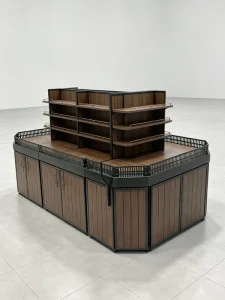 Customized Grocery Shelves Supermarket Display Racks for Fruit and Vegetable Wooden and Metal Shelves
