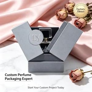 Customized High-End Cosmetic Gray Gift Box Outer Packaging Flip-Top Magnetic Double-Door Special Paperboard for Perfume Candle