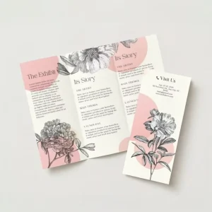 Customized High Quality Exhibition Promotion Brand Introduction Coated Paper Film Lamination Digital Printing Folded Leaflet