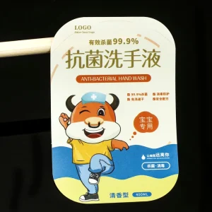 Customized Kid Friendly Self Adhesive Labels Safety Designed Printed Sticker for Hand Wash Product Packaging & Display