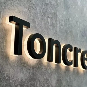 Customized LED Backlit Letters Outdoor 3D Logo Business Sign Stainless Steel Halo Lit Letter Signage for Storefront Branding