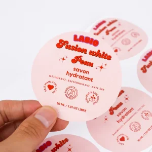 Customized Label Printing Product Clear Paper Sticker Matte Adhesive Synthetic Sticker Label Roll