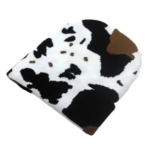 Customized Leopard OEM Y2k Beanie Hat Fashion Cool Windproof Knit Street Party Travel Warm Ski Cold Unisex 100% Acrylic Common