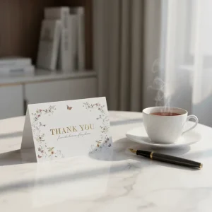 Customized Logo 350gsm Art Paper Thank You Cards Gold Foil Printing Postcards Business Gift Greeting Wishes Cards for Promotion