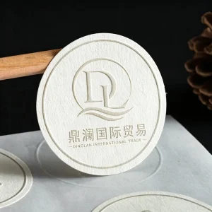 Customized Logo Embossed 3D Textured Oil Proof Durable Paper Adhesive Stickers for Jewelry and Perfume Labels