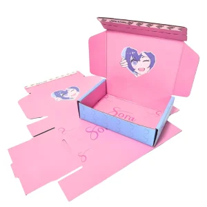 Customized Logo Printed High End Waterproof Packaging Boxes Tear off Strips Socks Fur Hollowed Out Design for Cosmetic Mailing
