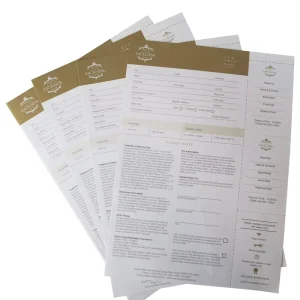 Customized Logo Room Check-in Registration Form Card OEM Paper Notepad Greeting For Hotel