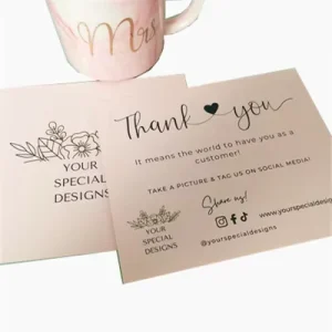 Customized Logo Thank You Card Cardboard Craft Paper Card for Greeting Birthday