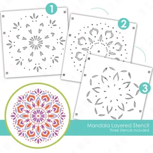 Customized Mandala Plastic Stencils Art Painting Template Eco friendly Drawing Layered Stencils for Decoration
