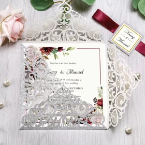 Customized Matte Lamination Laser Luxury Printing Wedding Invitation Wedding Card Design