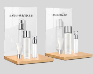 Customized Modern Acrylic Cosmetics Display Stand with Eco Friendly Design for Shopping Mall Ornament and Cosmetic Display
